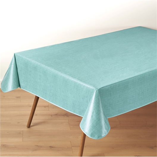 Nappe cirée effet tissage Bleu Rectangulaire 140 x 200 cm Temps L