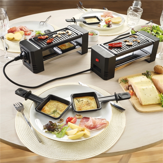 Lot de 2 appareils à raclette duo connectables Temps L