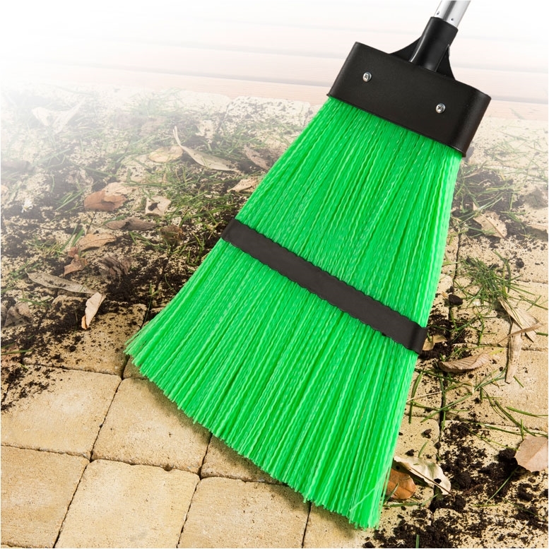 Novatool Balai à Feuilles Télescopique XXL – Largeur 80 Cm, Manche Réglable 130-175 Cm, Vert/Jaune – Idéal Automne Jardin, Pelouse & Déchets Verts