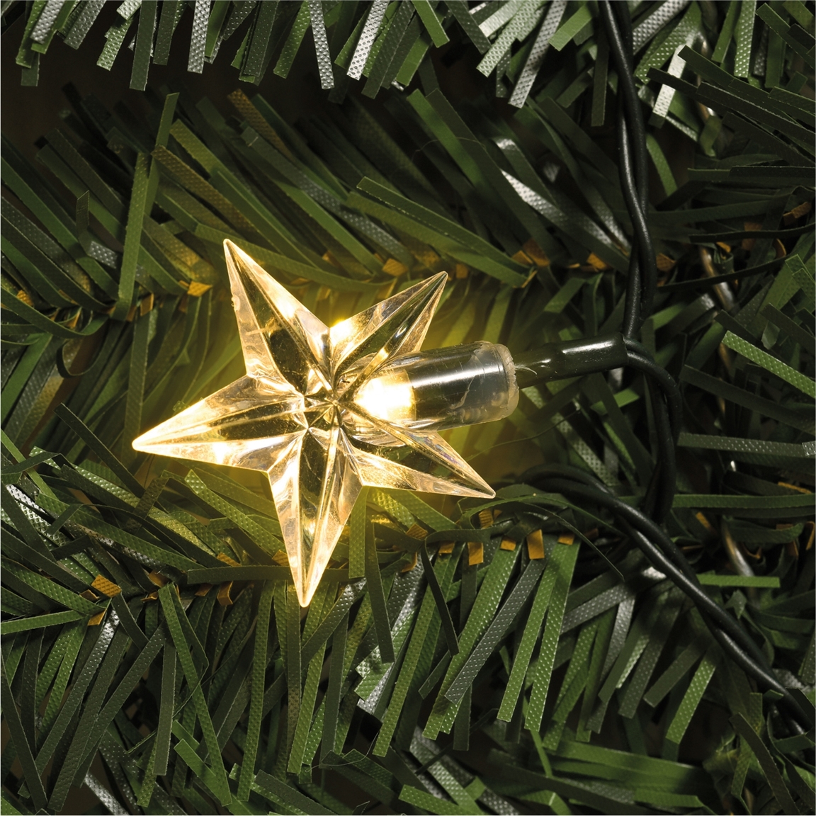 Guirlande lumineuse - Sapin et étoiles bois - 1.20 m