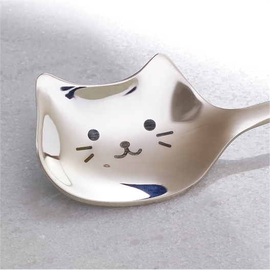 Lot de 4 cuillères chat inox