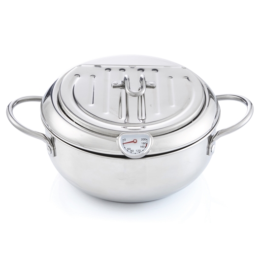 Friteuse inox couvercle grille