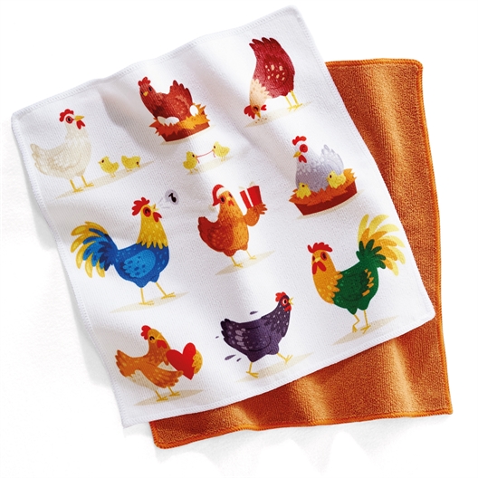 Lot de 6 chiffons microfibres poulettes
