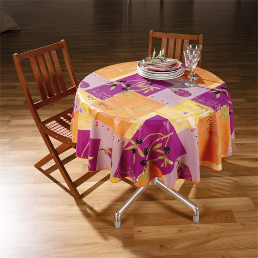 Nappe cirée provençale orange Rectangulaire 140 x 250 cm