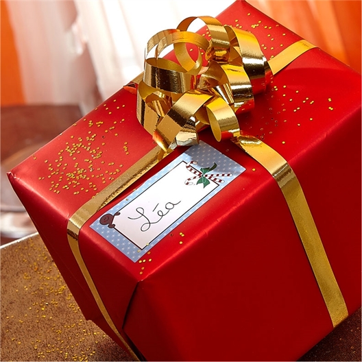 Rouleau 100 étiquettes cadeau