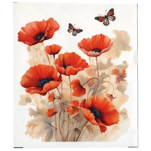 Stickers de toilette coquelicots