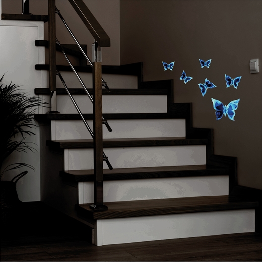 Lot de 6 stickers papillons lumineux