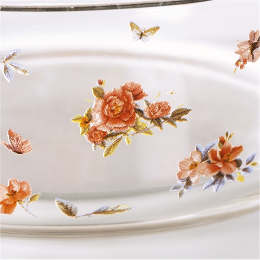 Lot de 3 boîtes borosilicate fleuries