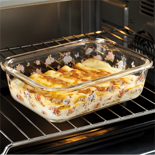 Lot de 3 boîtes borosilicate fleuries