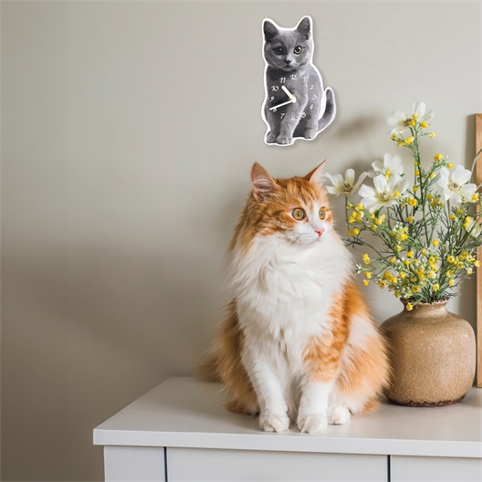 Horloge chat gris