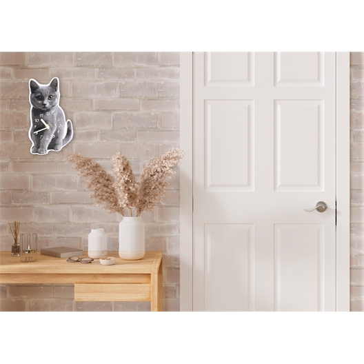 Horloge chat gris