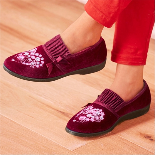 Chaussons "Christine" Violet ou Bordeaux