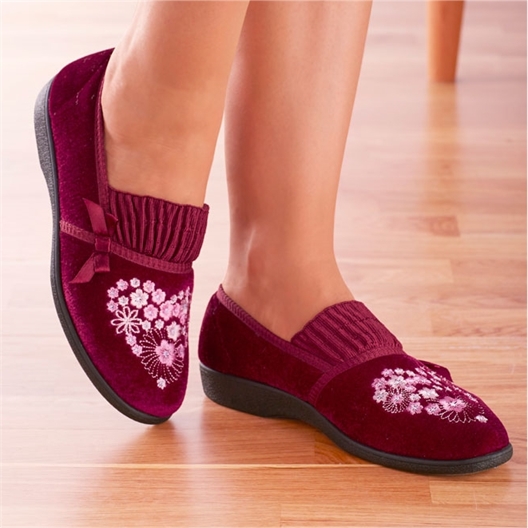 Chaussons "Christine" Violet ou Bordeaux