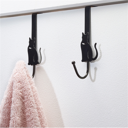 Lot de 2 accroches serviette chat