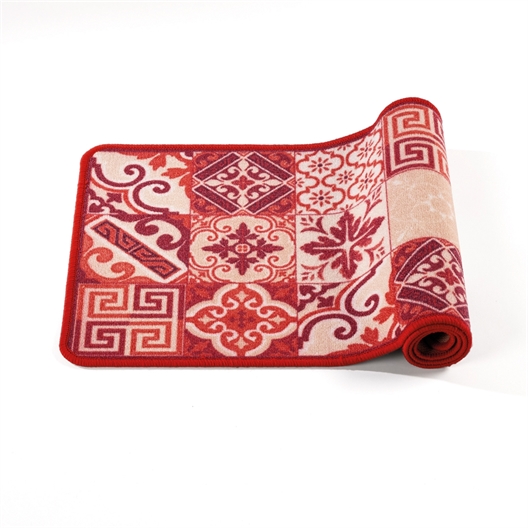 Tapis carreaux de ciment rouge 45 x 200 cm