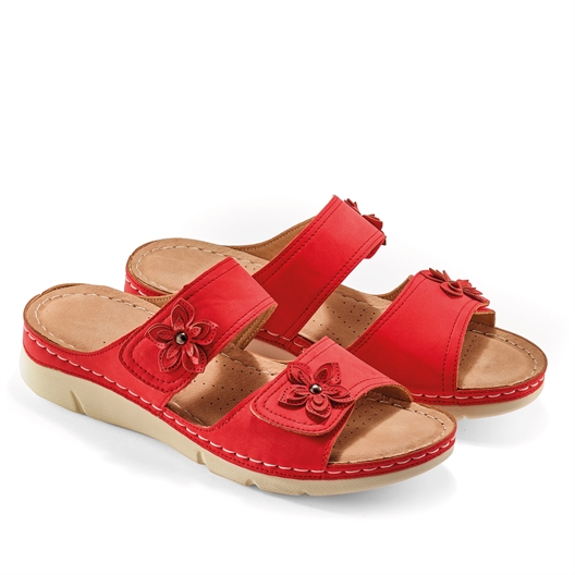 Mules détails Fleurs Mala Rouge - taille 40