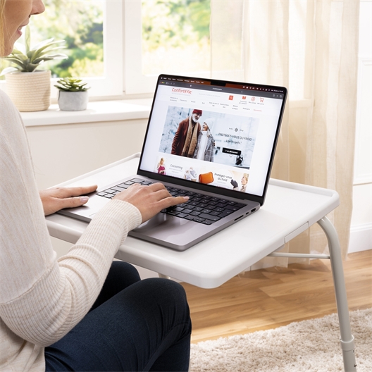 Table TV réglable : Blanc ou Moka