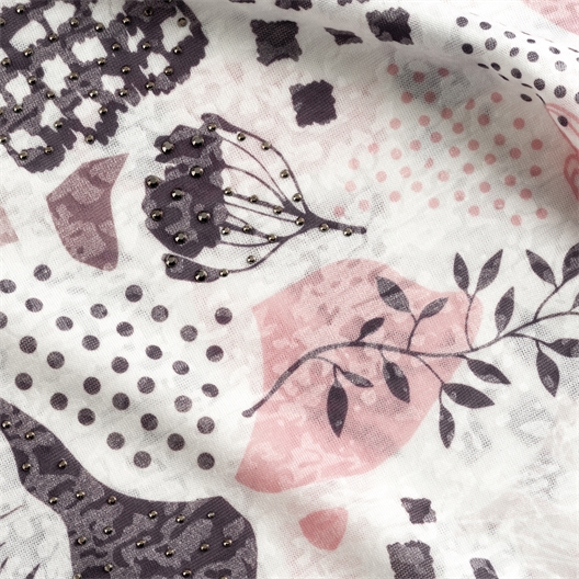 Tee-shirt rond imprimé avec strass