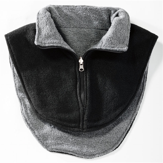 Plastron polaire réversible Noir et gris