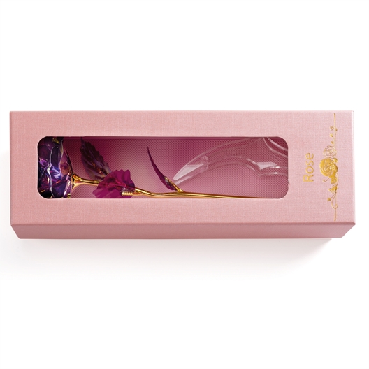 Rose dans son coffret