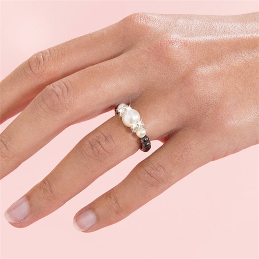 Bague perles magnétiques