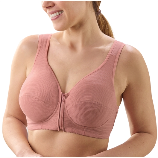 Lot de 3 soutiens-gorge zippés Gris + vieux rose + chair - taille L