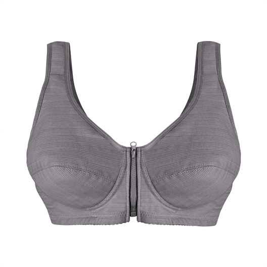 Lot de 3 soutiens-gorge zippés Gris + vieux rose + chair - taille L