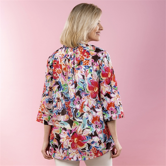 Chemisier long imprimé fleuri