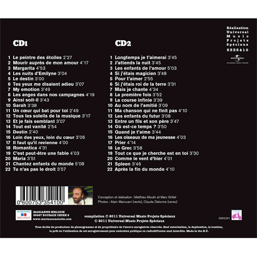 CD Demis Roussos : chansons françaises 1973-1989