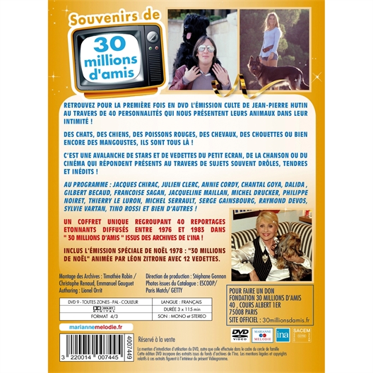 Souvenirs de 30 millions d'amis en DVD