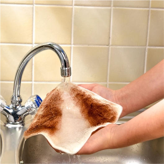 Lot de 6 carrés de ménage blancs en viscose de bambou