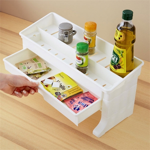 Etagère d'appoint à tiroir : Vert ou Blanc