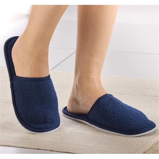 Lot de 2 paires de chaussons bain Bleu + Blanc - taille 38/39