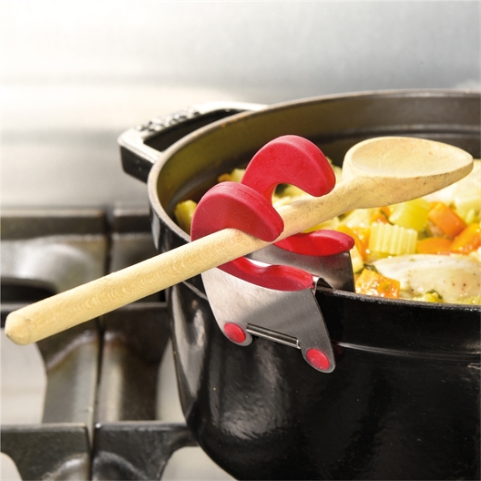 Pince support cuillère rouge