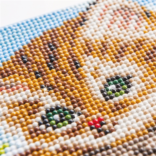 Kit broderie diamant pré-encadré "Chaton dans l'arbre"