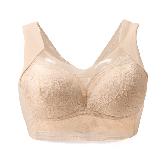 Lot de 2 soutien-gorges brodés et dos confort Crème + Marron glacé - taille M