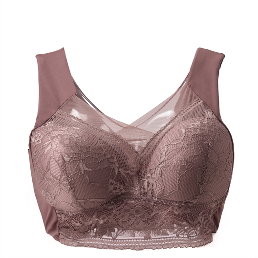 Lot de 2 soutien-gorges brodés et dos confort Crème + Marron glacé - taille M