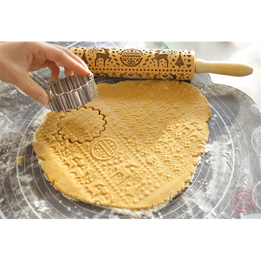 Rouleau à pâtisserie Empreinte Noël Motifs rennes et sapins