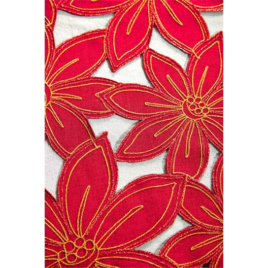 Chemin de table poinsettias découpe