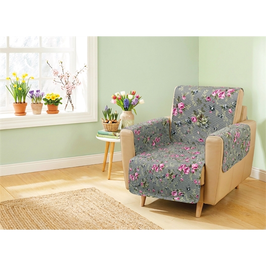 Couvre fauteuil reversible Fleuri