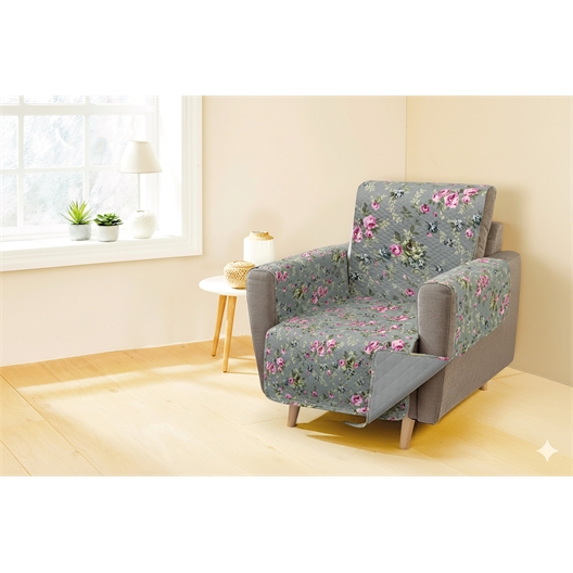 Couvre fauteuil reversible Fleuri