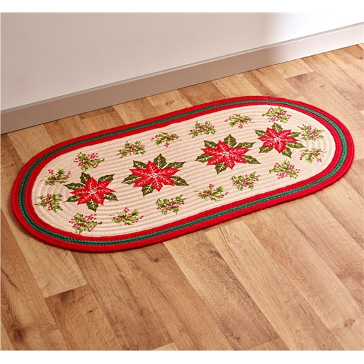 Tapis ovale poinsettias