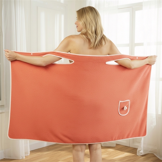 Sortie de bain à enfiler Pêche