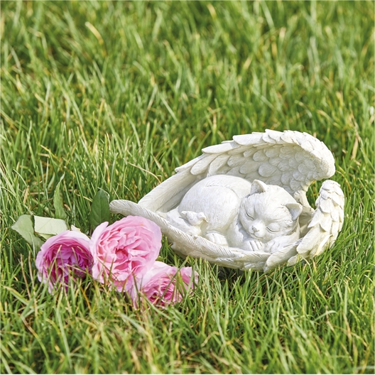 Statuette ange chat ou chien endormi