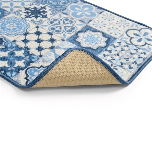 Tapis carreaux ciment bleu ou beige