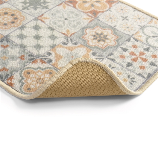 Tapis carreaux ciment bleu ou beige