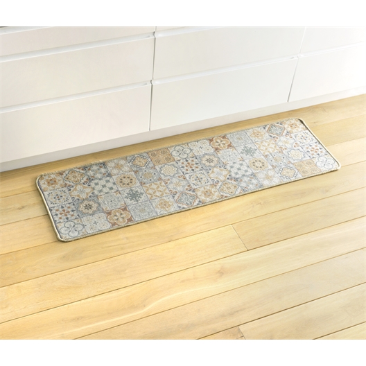 Tapis carreaux ciment bleu ou beige