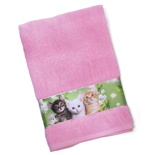 Lot de 3 serviettes éponge chatons