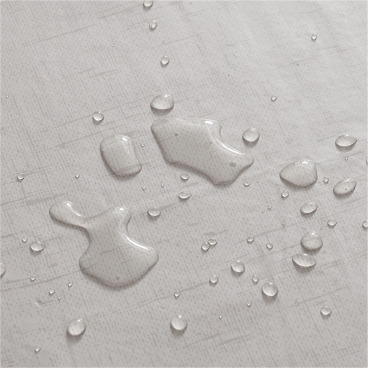 Nappe cirée effet lin beige 140 x 240 cm