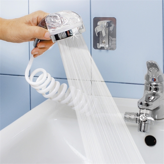 Douchette avec tuyau spirale et support